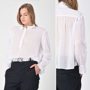 Isabel Marant Louna Embroidered Voile Blouse Large